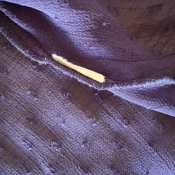 Sundance Silk Chiffon‎ Swiss Dot Pintuck Lace Top-Long Sleeve-Navy-Size Small - Picture 10 of 12